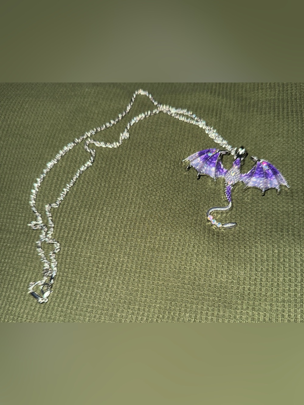 Purple Dragon Pendant Necklace - Women's Jewelry